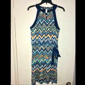 Apt 9 Navy Blue Dress w/Multicolored stripes Sz M